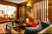 Contemporary Spacious Living Room Design With Wooden Tone