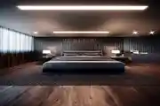 Modern Dark Bedroom With Star Ceiling Light