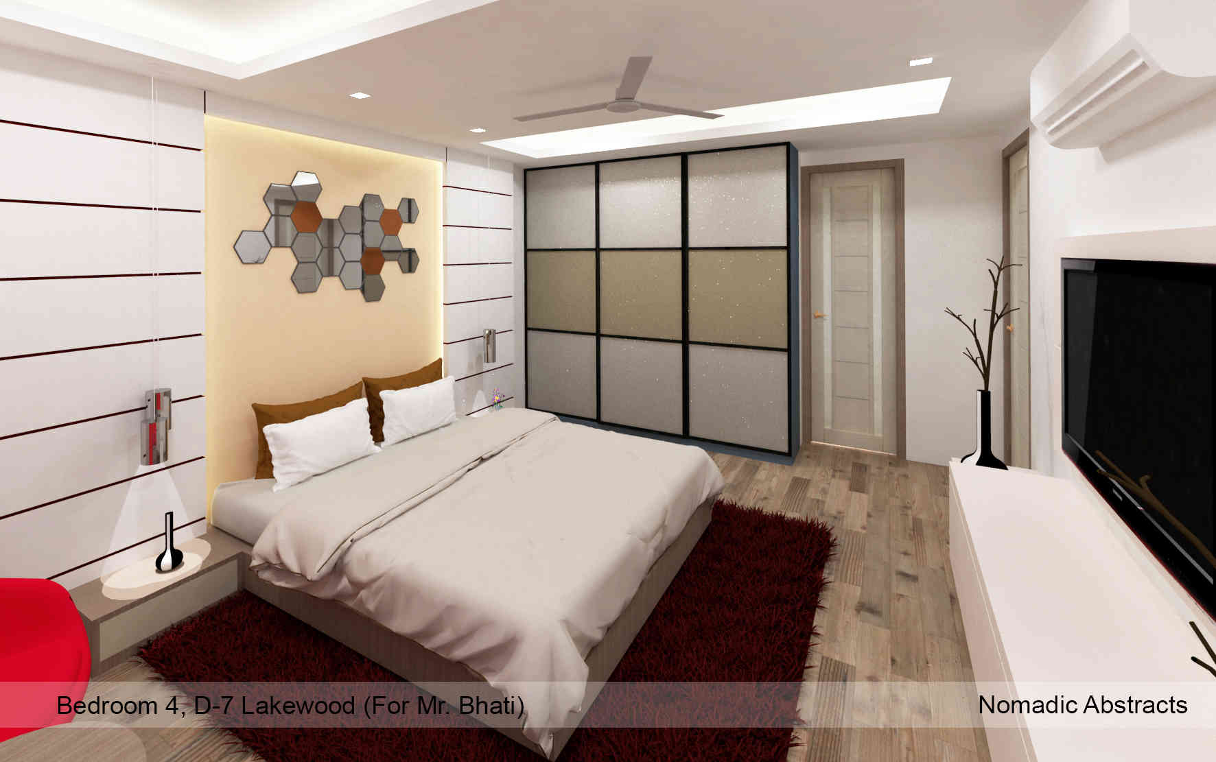 Contemporary Spacious Master Bedroom Design With Simple Colour Palette