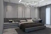 Contemporary Bedroom Design With Designer Chandler Lights