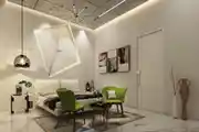Modern Parent's Bedroom Design With Wooden King Size Bed And Side Tables