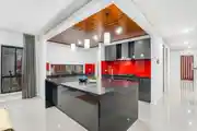 Modular U-Shaped Kitchen Design With Profile Lights