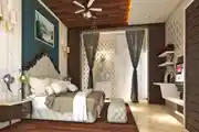 Luxurious Master Bedroom Design With Textured Wallpaper