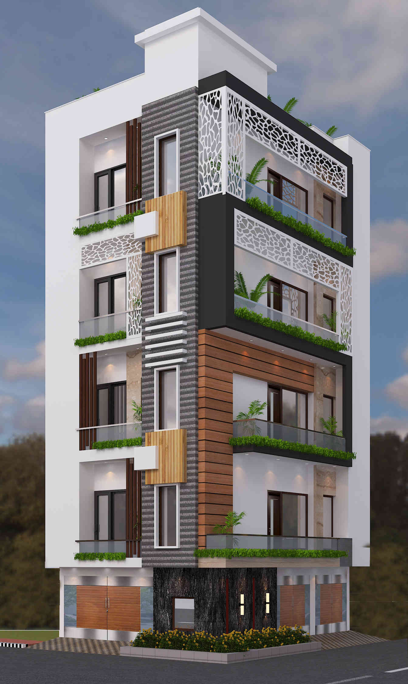 Residence House Front Elevation Design