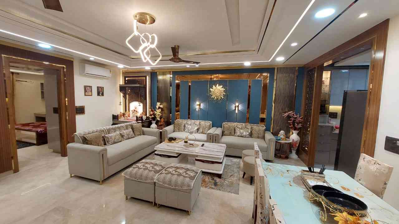 Luxury Living Area Design With Modern Sofa And Center Table