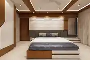 Minimalistic Master Bedroom Design With Gypsum False Ceiling