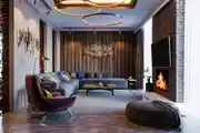 Ultra Modern Themed Living Room Design With Accent Wall