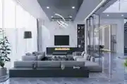 Luxury Living Room Design With Pendant Lights