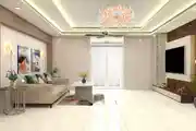 Classic Living Room Design with Grey Sofa