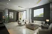 Modern Living Room Design With Hanging Lights