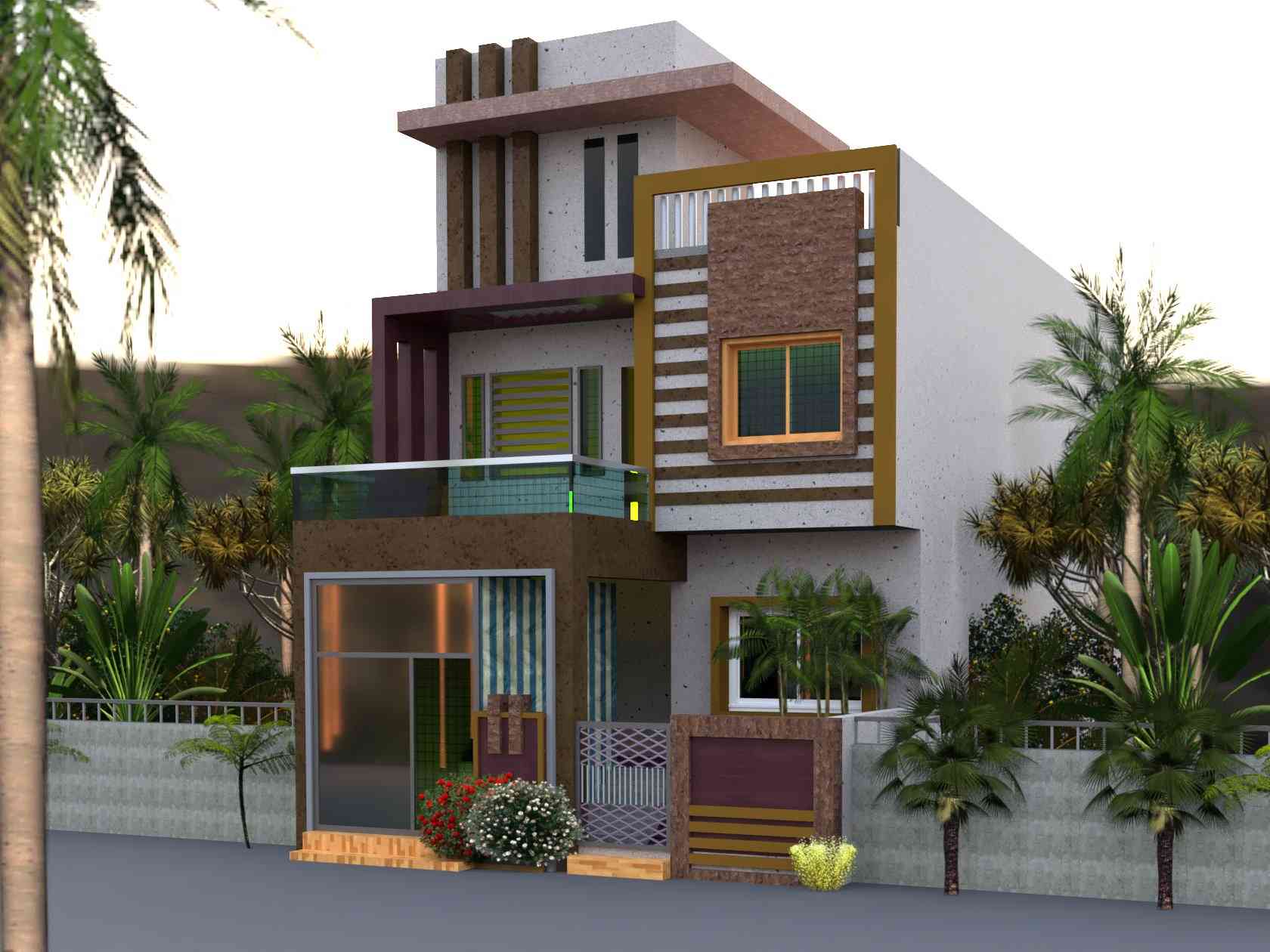 Residential House Front Elevation Design