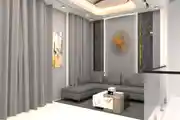 Modern Living Room with Minimalist Design and Contemporary Accents