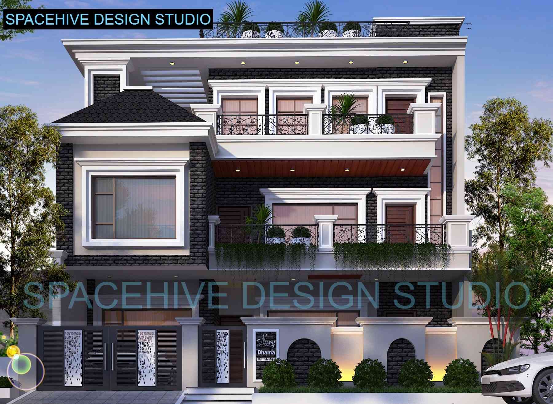Exterior 3D Elevation Design