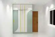 Elegant Wardrobe with A Pastel Green and White Finish