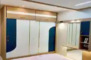 Modern Wardrobe with A Stylish Blue and White Design