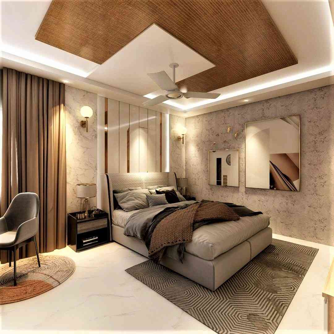 Modern Master Bedroom Design With Side Lamp