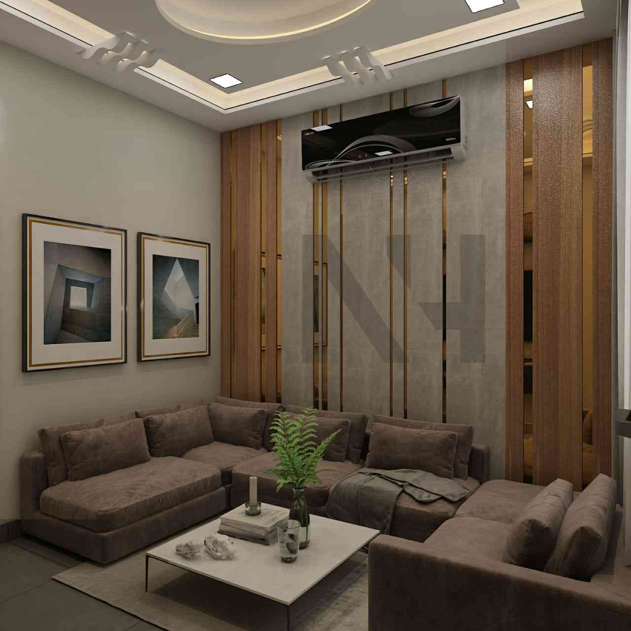 Living Room Design With Ceiling