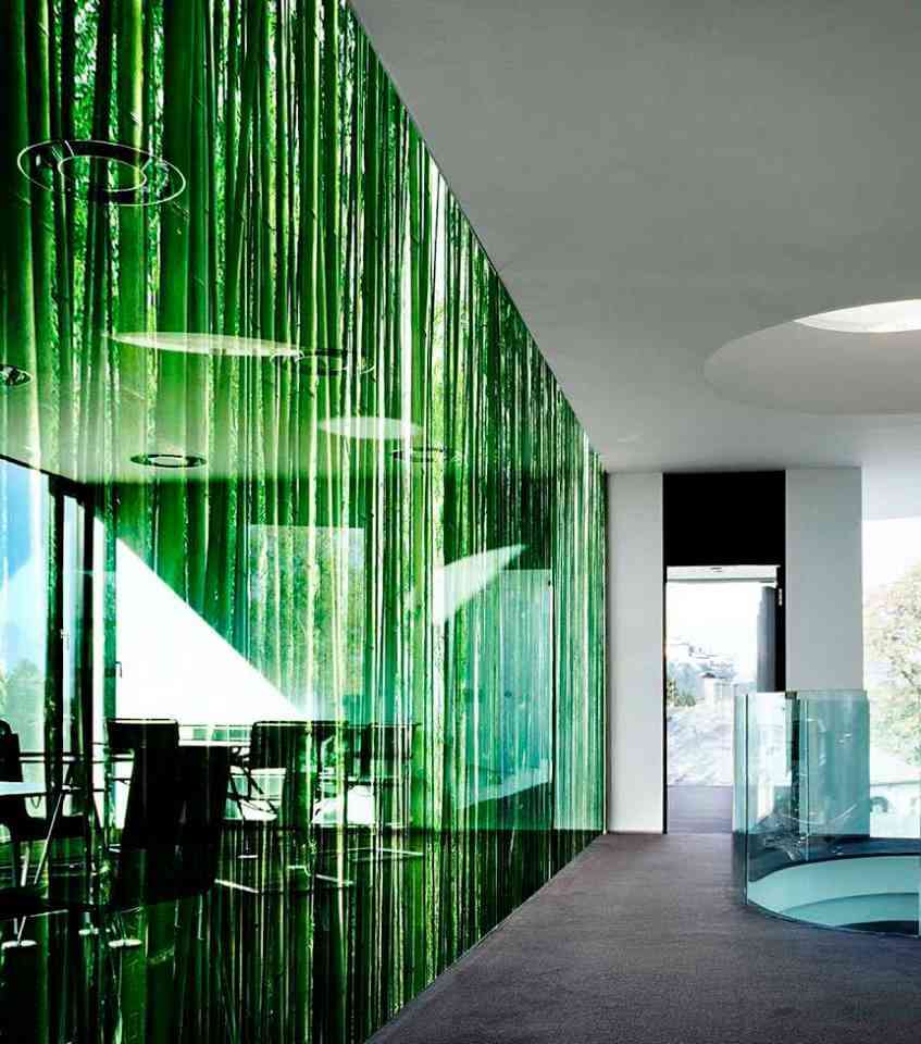 printed glass partition panel