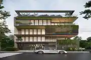 Stunning Modern Facade with Cascading Greenery