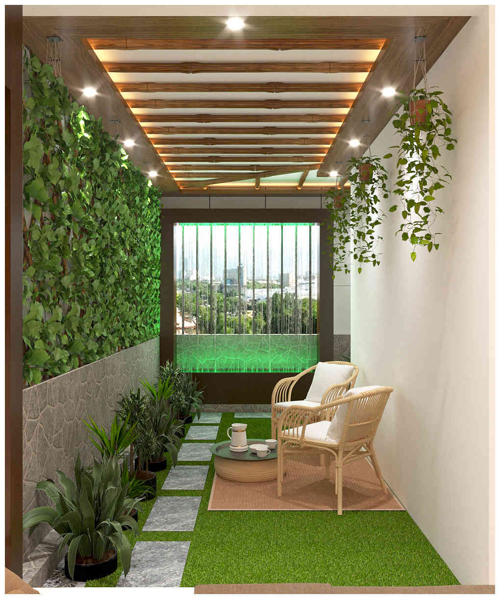 Artificial Garden Area With Casual Sitting