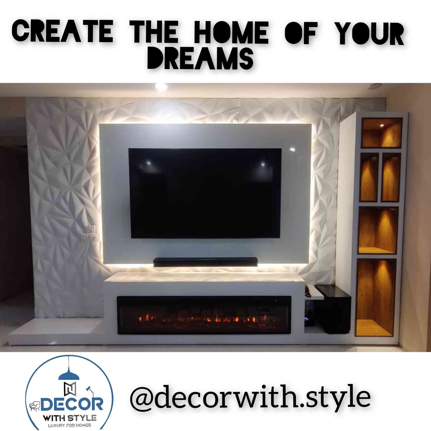 Wall Mount TV Unit With Storage