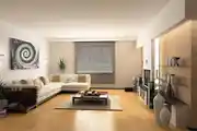 Contemporary Living Room Design With Beige Textured Wall 