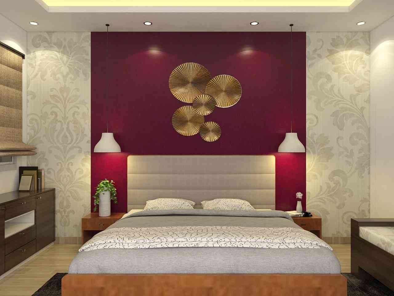 Modern Master Bedroom Design With Cardinal Red Interiors
