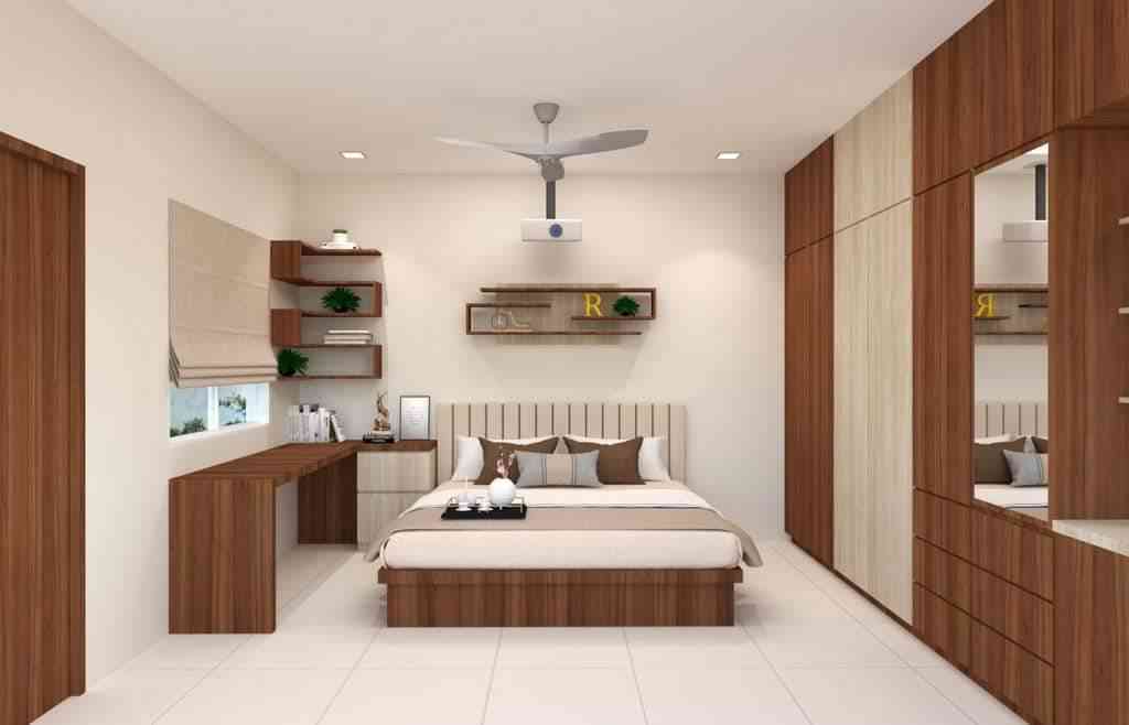 Classic Master Bedroom Design With Floor To Ceiling White Swing Wardrobe