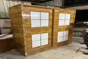 Elegant Wooden Sliding Wardrobe with White Panel Design