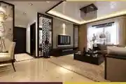 Living Room Design With Touch of Dark Wooden Color
