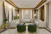 Luxurious Living Room with Marble Accents