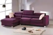 Lounger Sofa Design With Purple Fabric Upholstery
