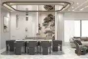 Luxurious Dining and Living Area with Modern Minimalist Design 