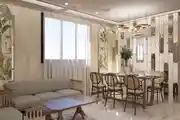 Elegant Living and Dining Space with Blend of Modern 