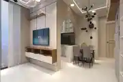 Elegant Open-Concept Space with Sleek Kitchen
