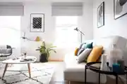 Modern Living Room Design with Bright Grey Sofa