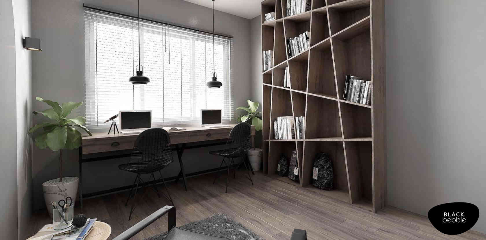 Contemporary Home Office Design with Leather Chair