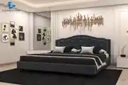 Elegant And Modern Bedroom Design With Triking Wall Art 
