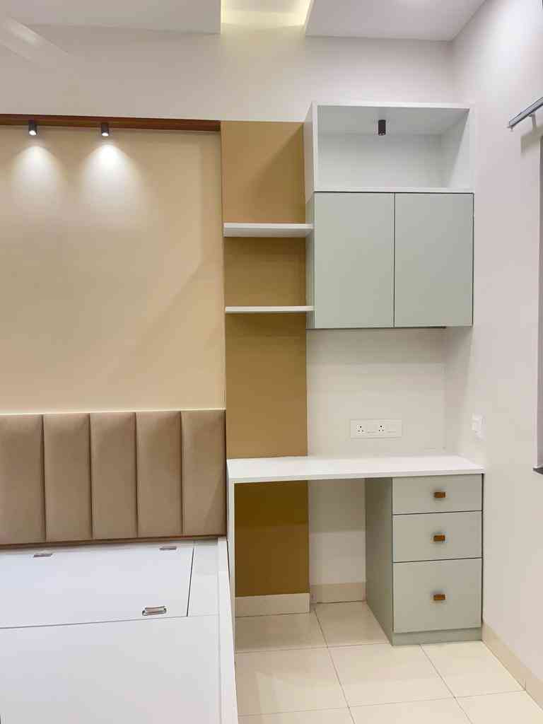 Minimalist Study Nook With Built-in Storage