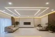 Elegant Modern Living Room Featuring Ambient Ceiling Lighting