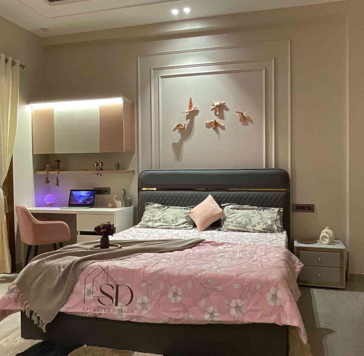 Stylish Bedroom Featuring Soft Ambient Lighting