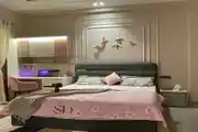 Stylish Bedroom Featuring Soft Ambient Lighting