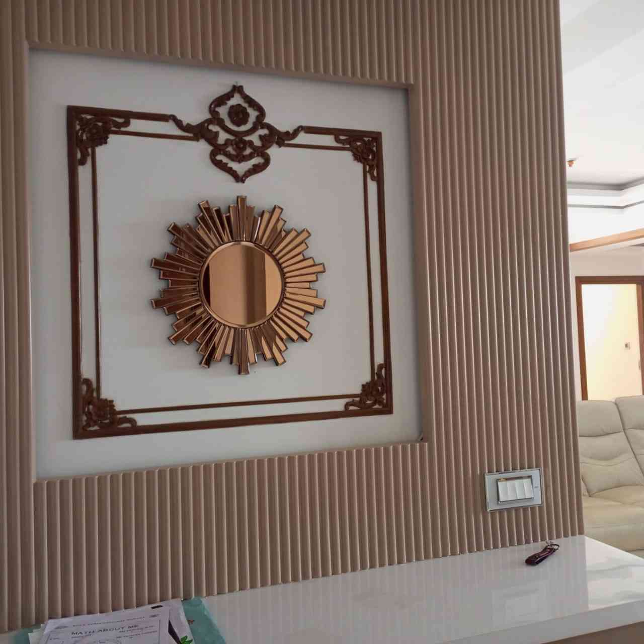 Stunning Wall Accent Featuring A Radiant Sunburst Mirror Framed 
