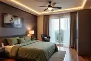Serene And Stylish Bedroom With Cozy Green Bedding  Set