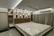 Elegant bedroom design with modern furniture and decor