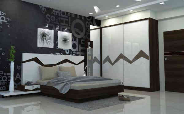 Elegant Master Bedroom Design With Grey Panels